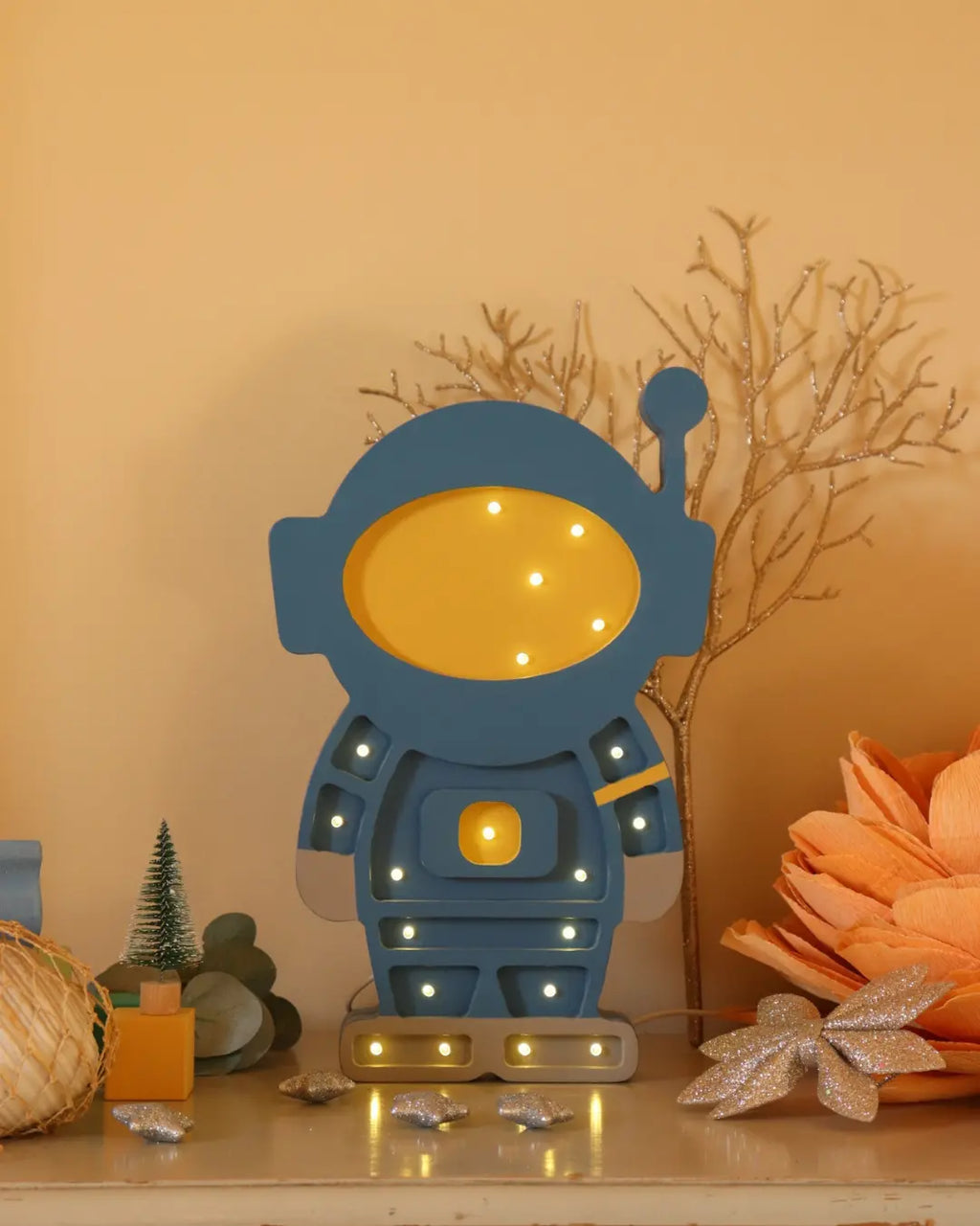 Astronaut | Wooden LED Night Light (Denim)