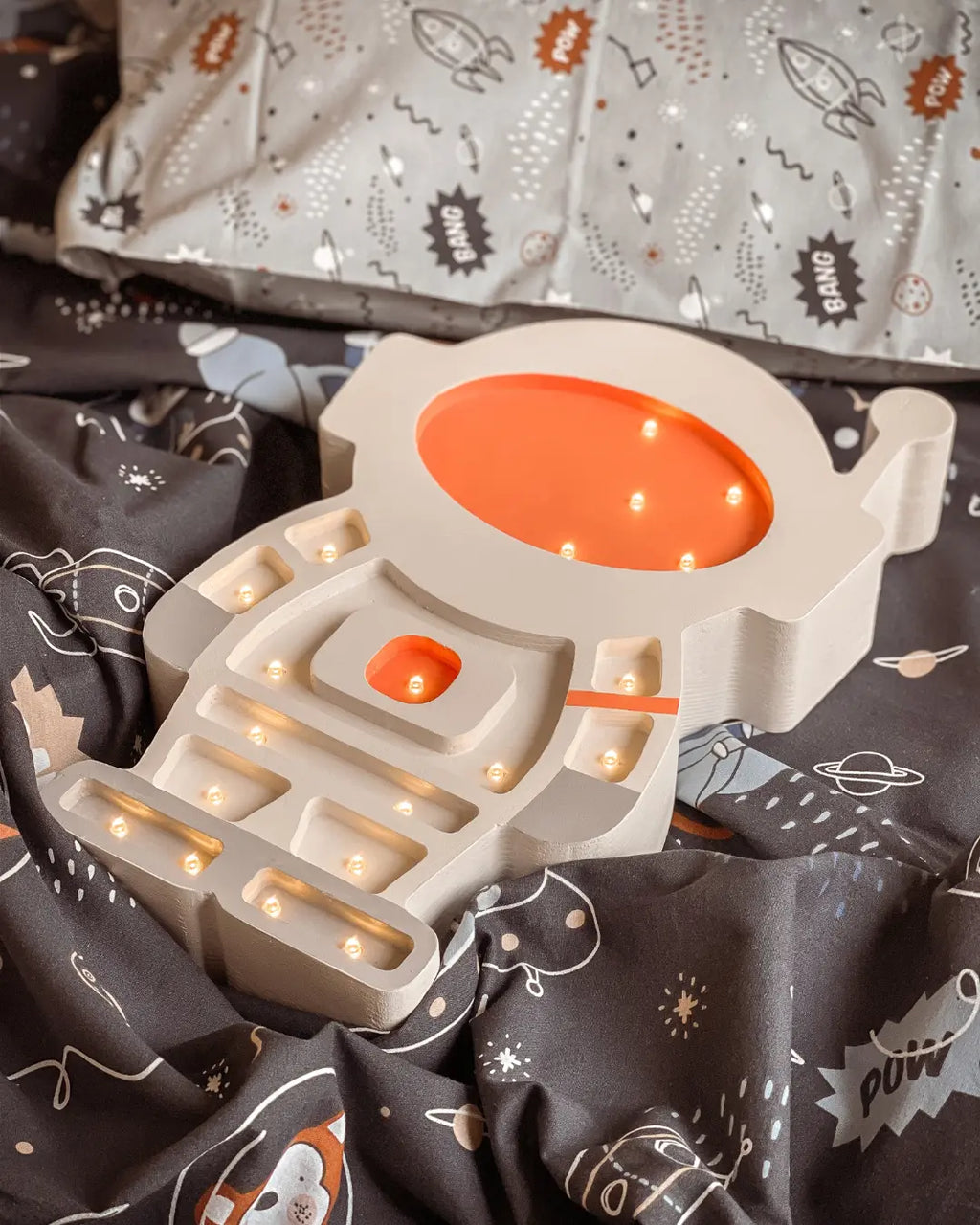 Astronaut | Wooden LED Night Light (Grey)