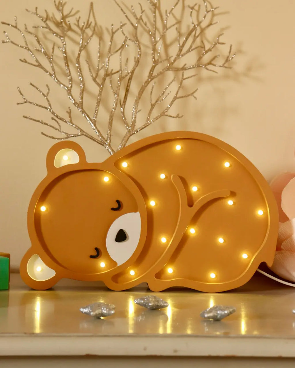 Bear | Wooden LED Night Light (Light Brown)