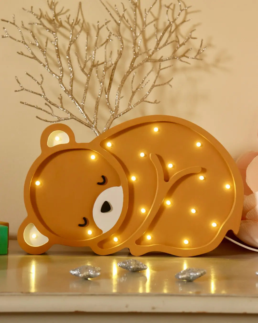 Bear | Wooden LED Night Light (Light Brown)