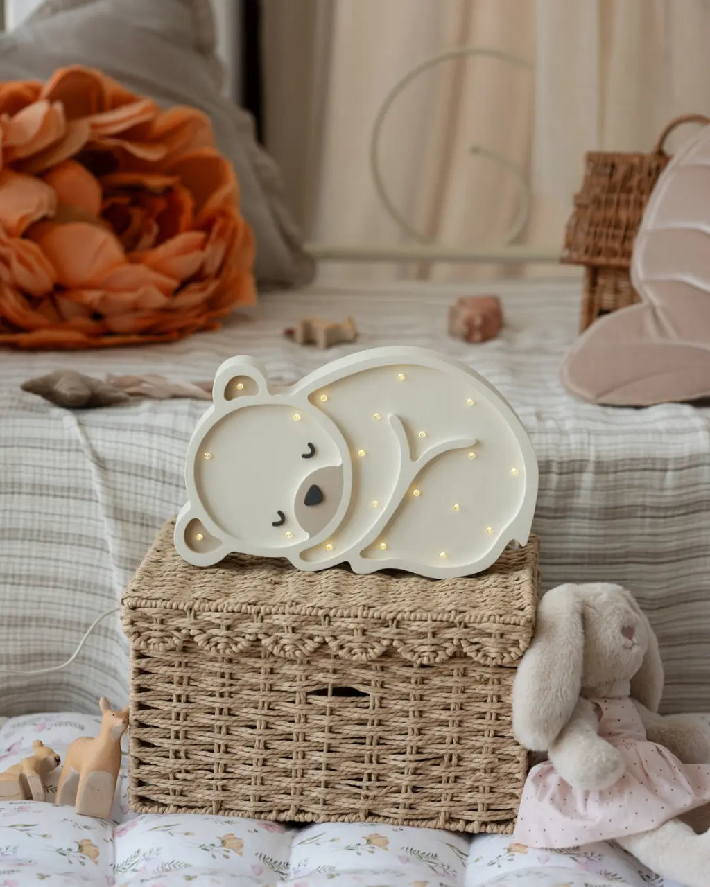 Bear | Wooden LED Night Light (White)