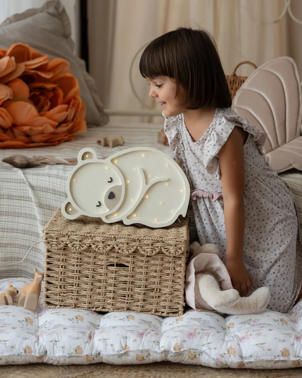 Bear | Wooden LED Night Light (White)