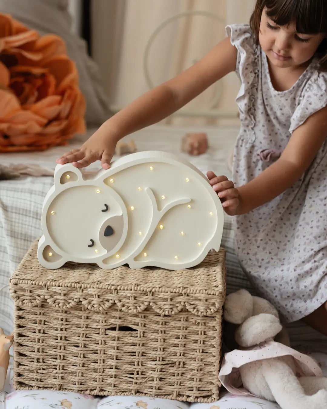 Bear | Wooden LED Night Light (White)