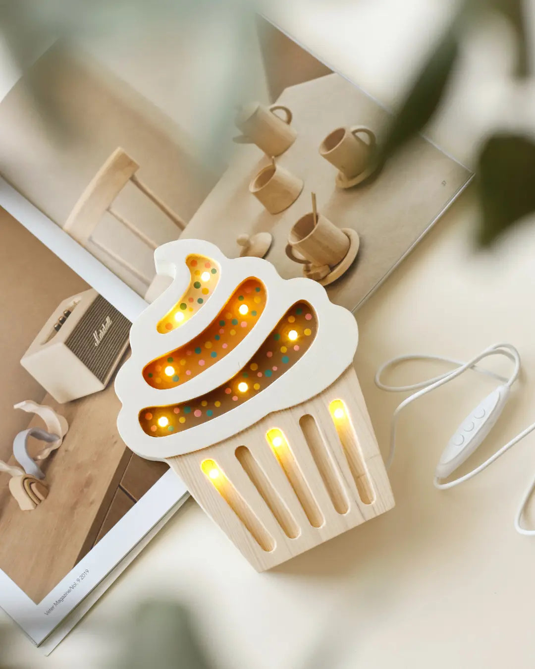 Cupcake | Mini Wooden Night Light for Kids