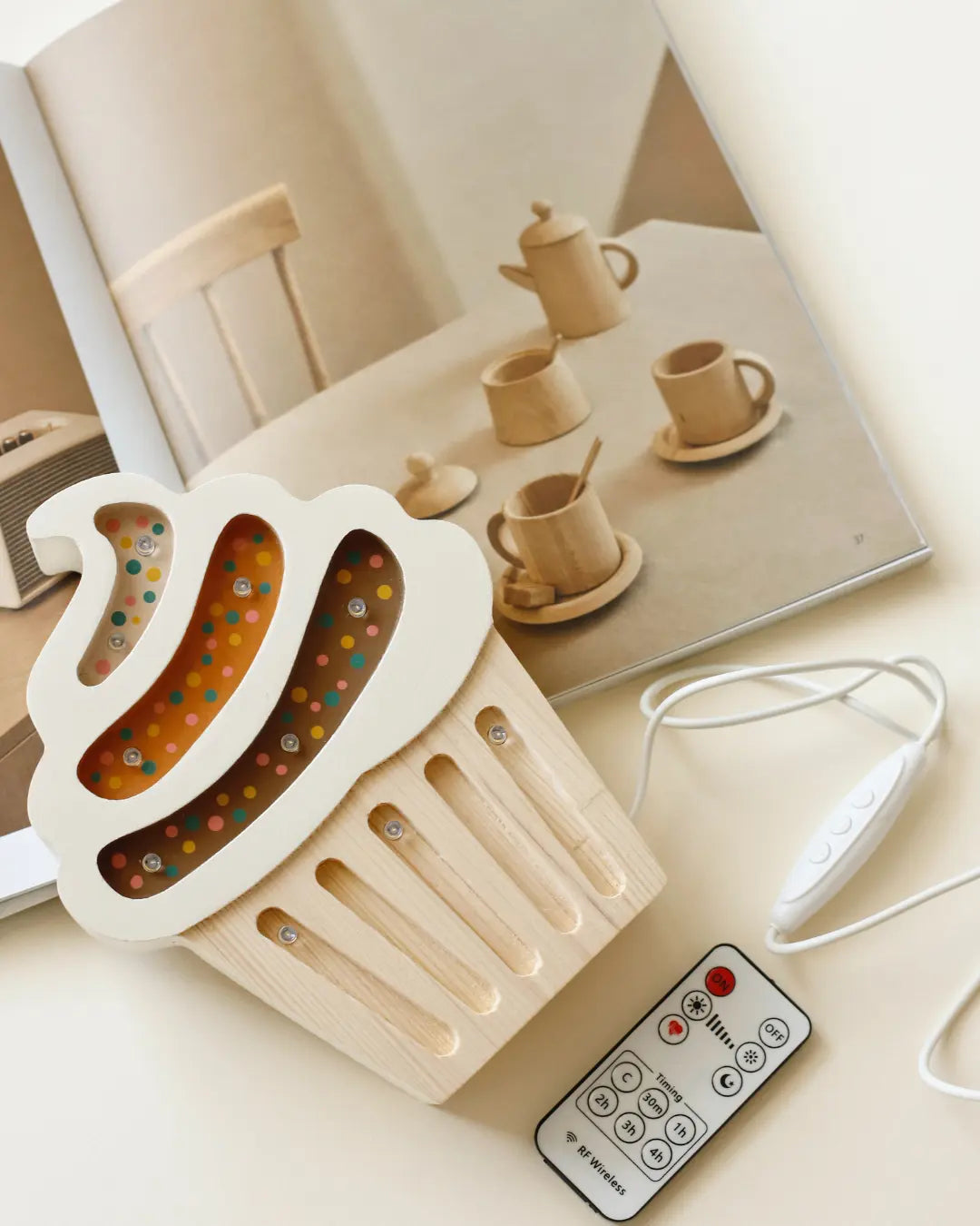 Cupcake | Mini Wooden Night Light for Kids