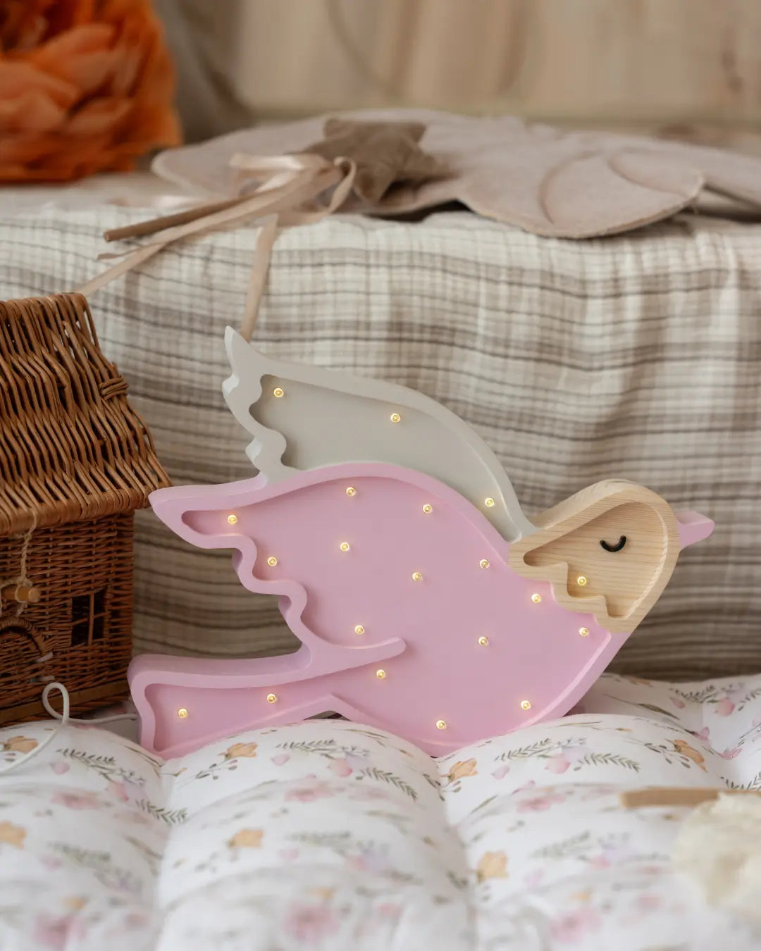 Dove | Wooden LED Night Light (Pink)