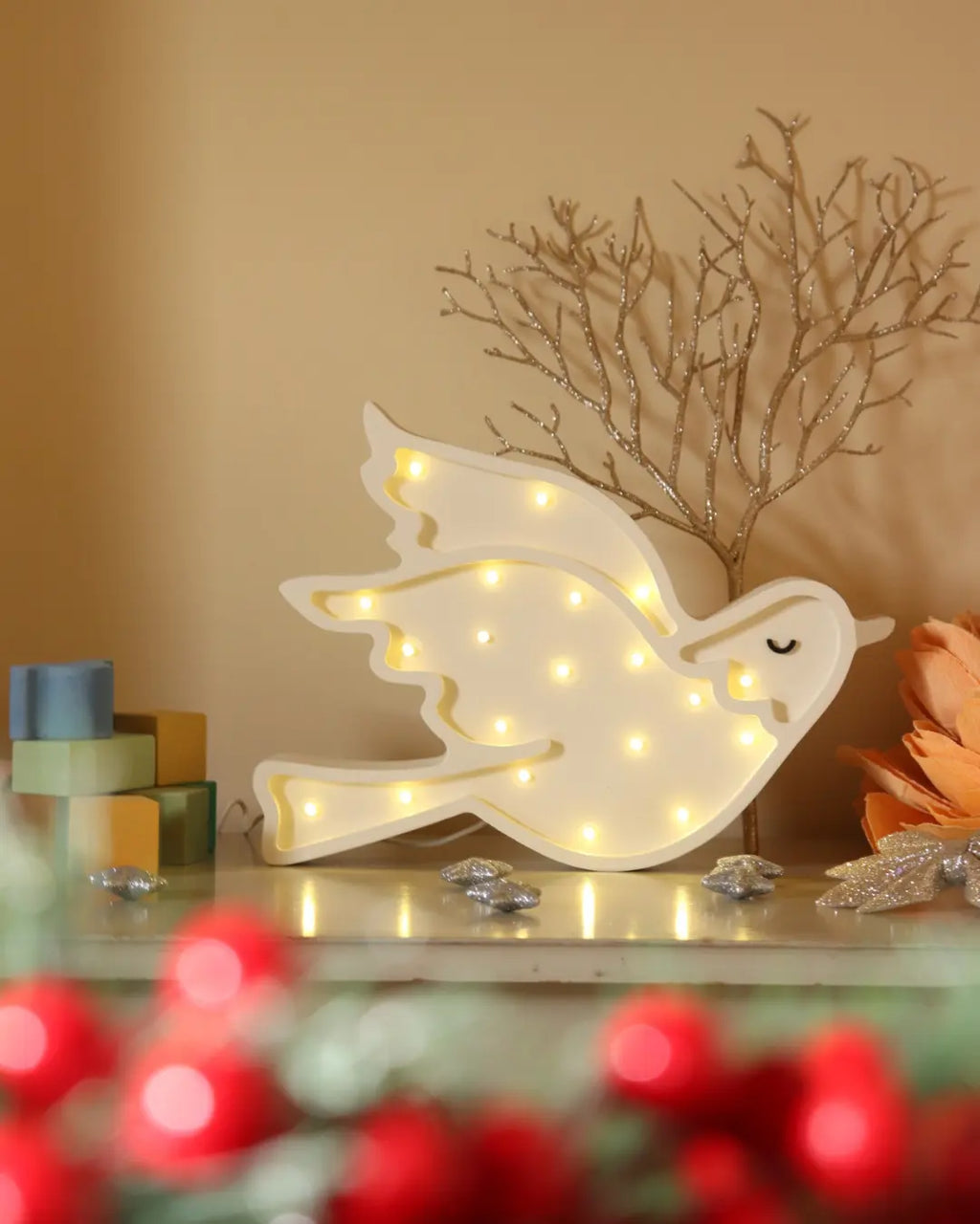 Dove | Wooden LED Night Light (White)