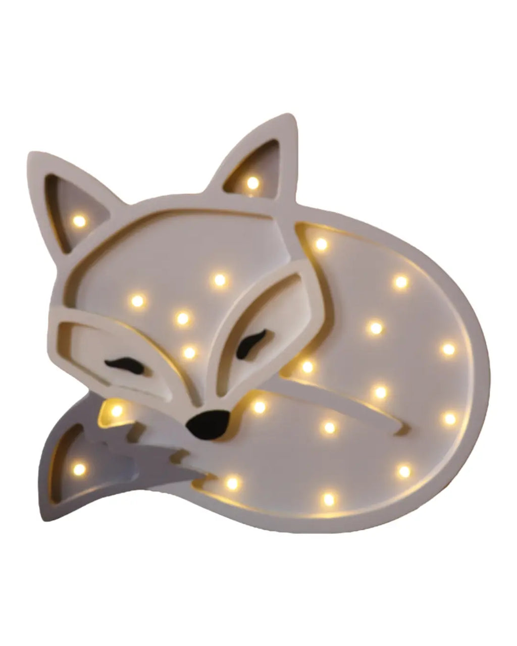 Fox | Wooden LED Night Light for Kids (Grey)