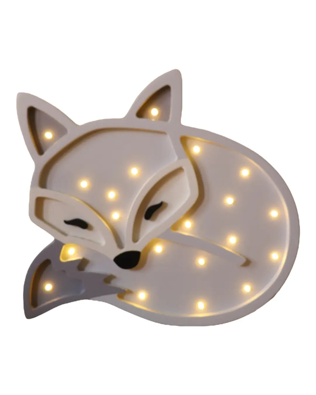 Fox | Wooden LED Night Light for Kids (Grey)