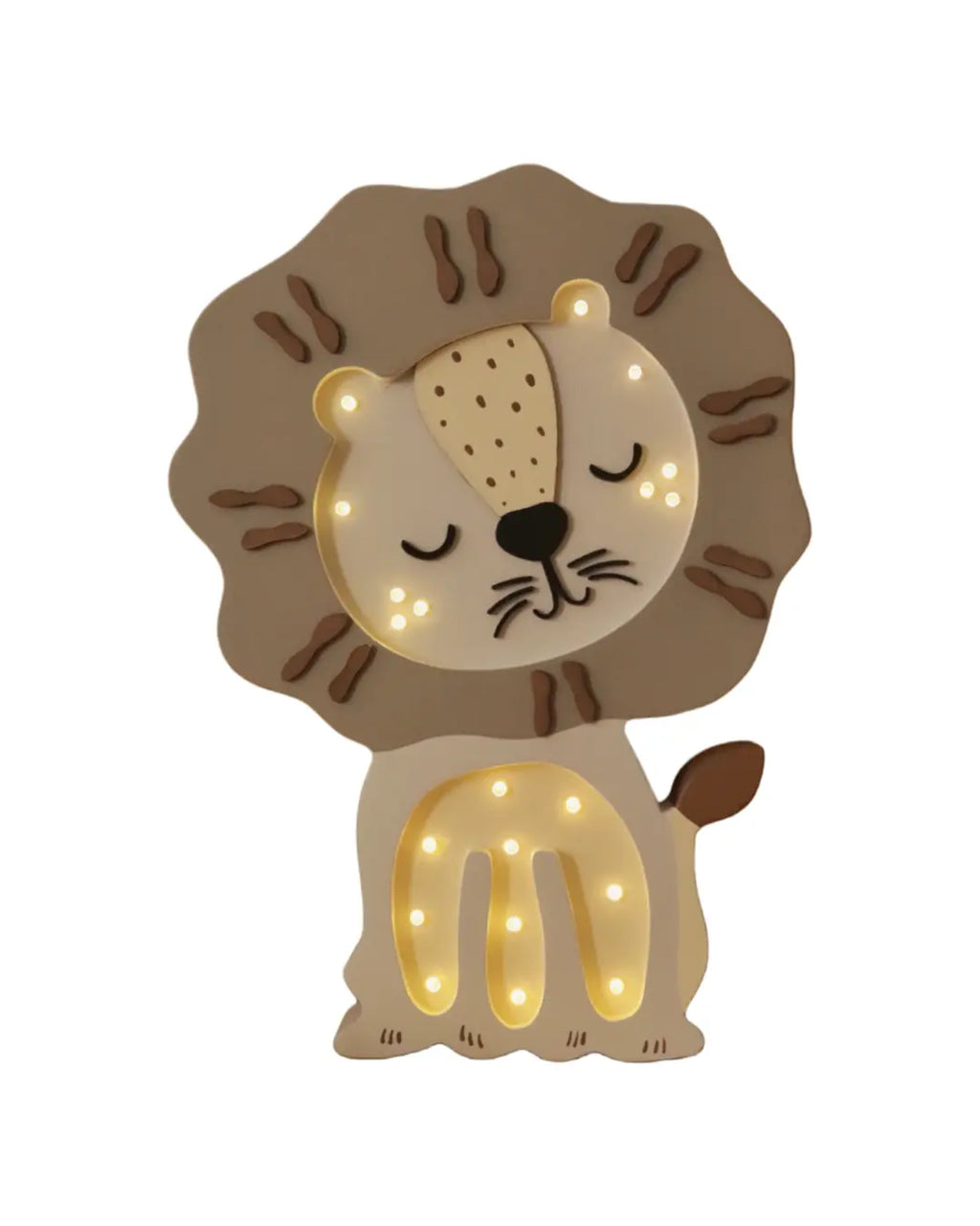 Lion | Wooden LED Night Light (Grey)