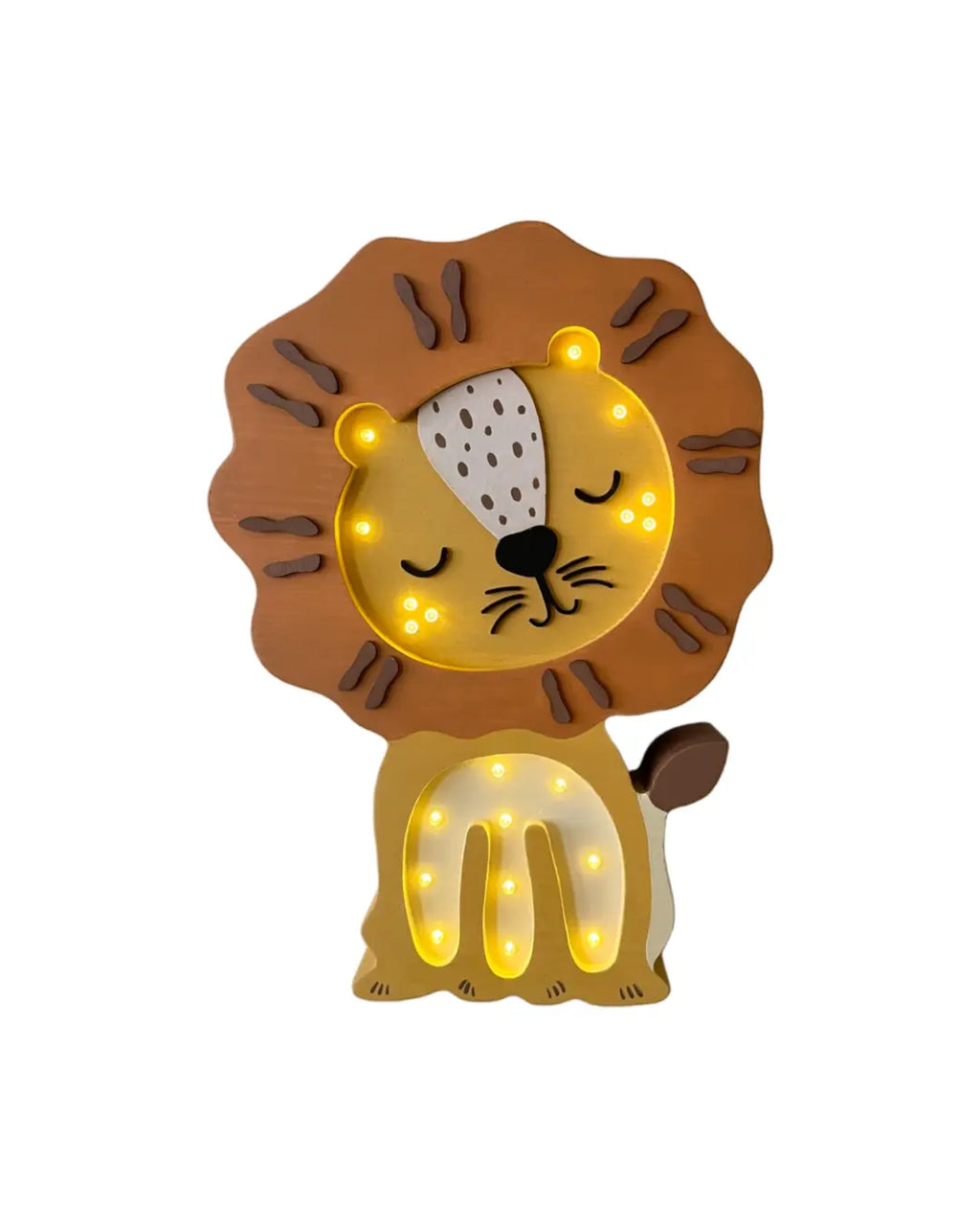 Lion | Wooden LED Night Light (Yellow)