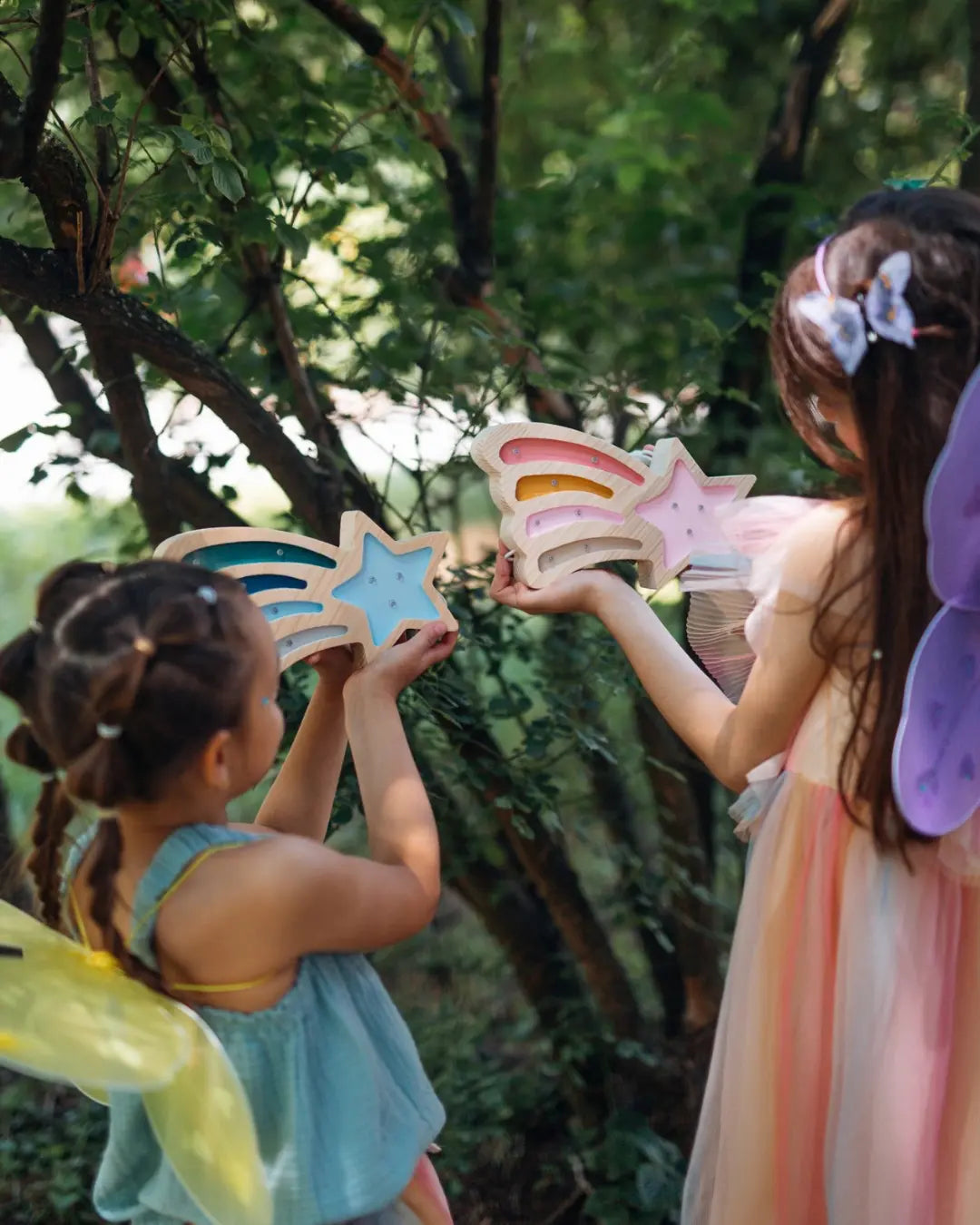 Magic Star | Mini Wooden Night Light for Kids (Blue)