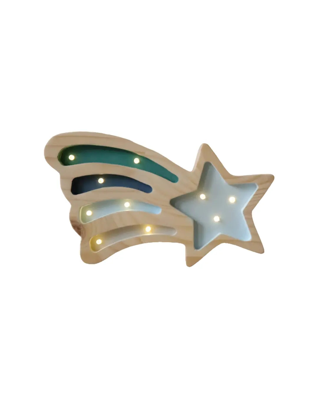 Magic Star | Mini Wooden Night Light for Kids (Blue)