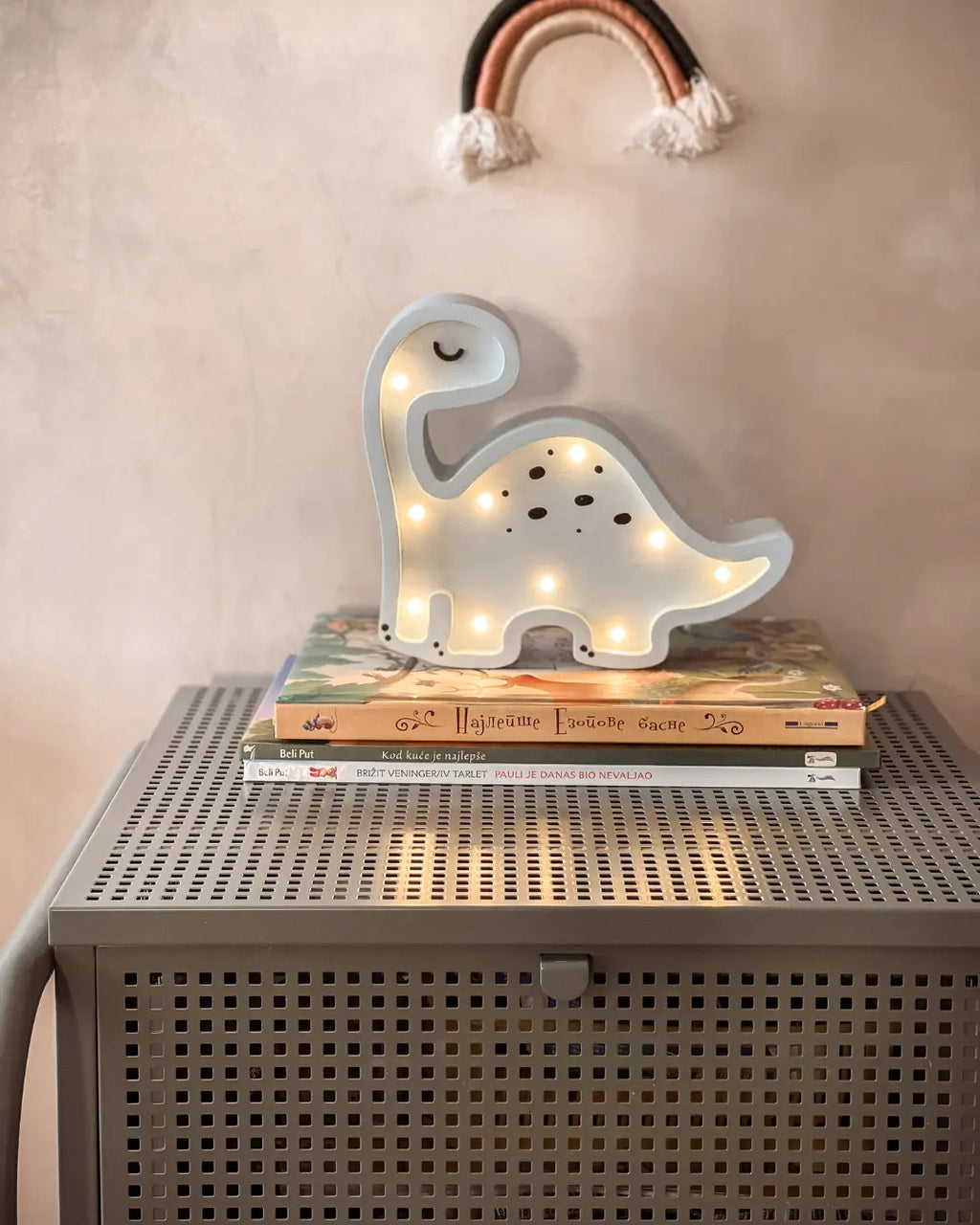 Dino | Mini Wooden Night Light for Kids (Blue)