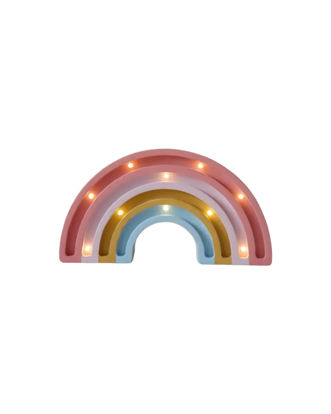 Rainbow | Mini Wooden Night Light for Kids (Pink)