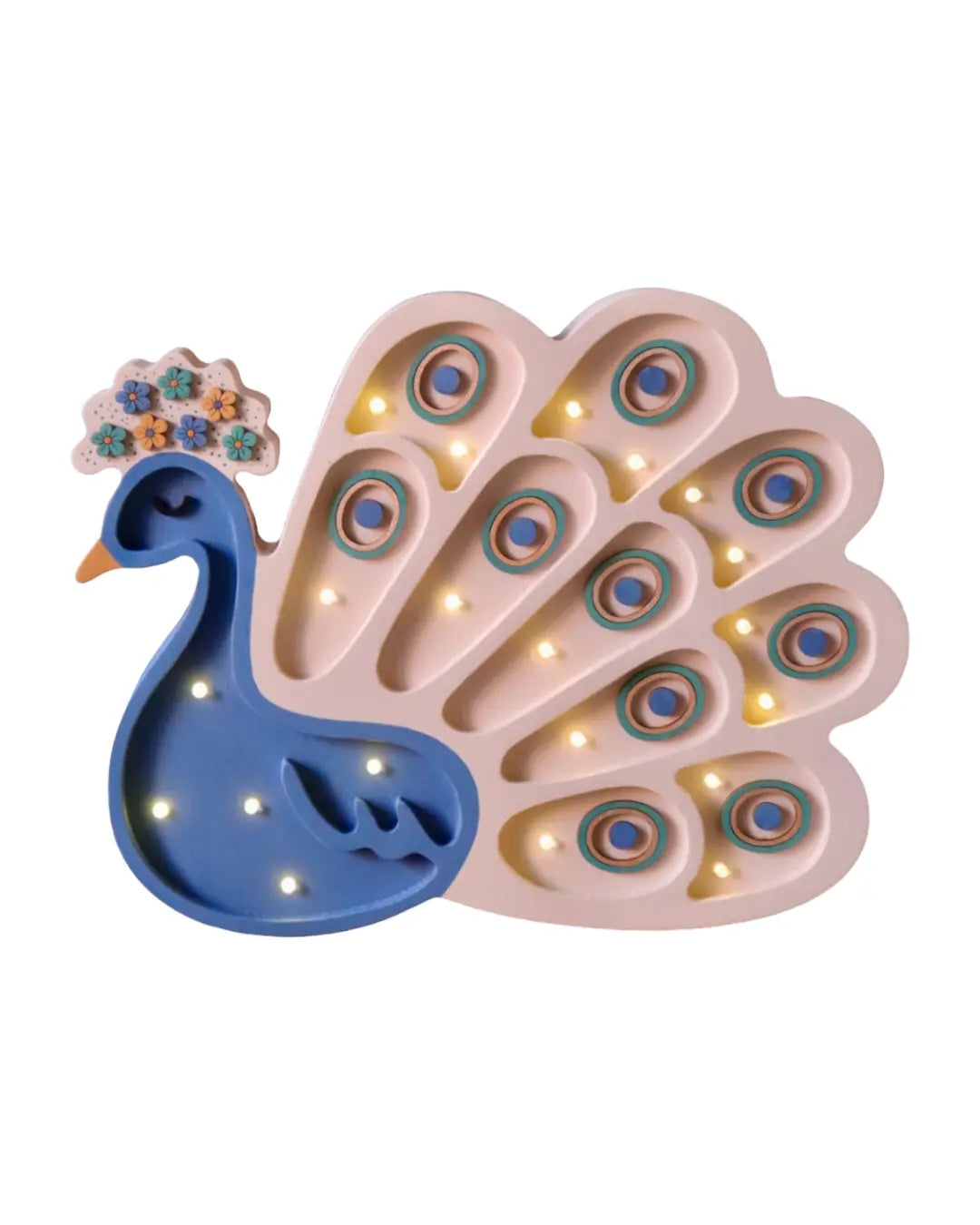 Peacock | Wooden LED Night Light for Kids (Blue)