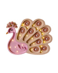 Peacock | Wooden LED Night Light for Kids (Pink)