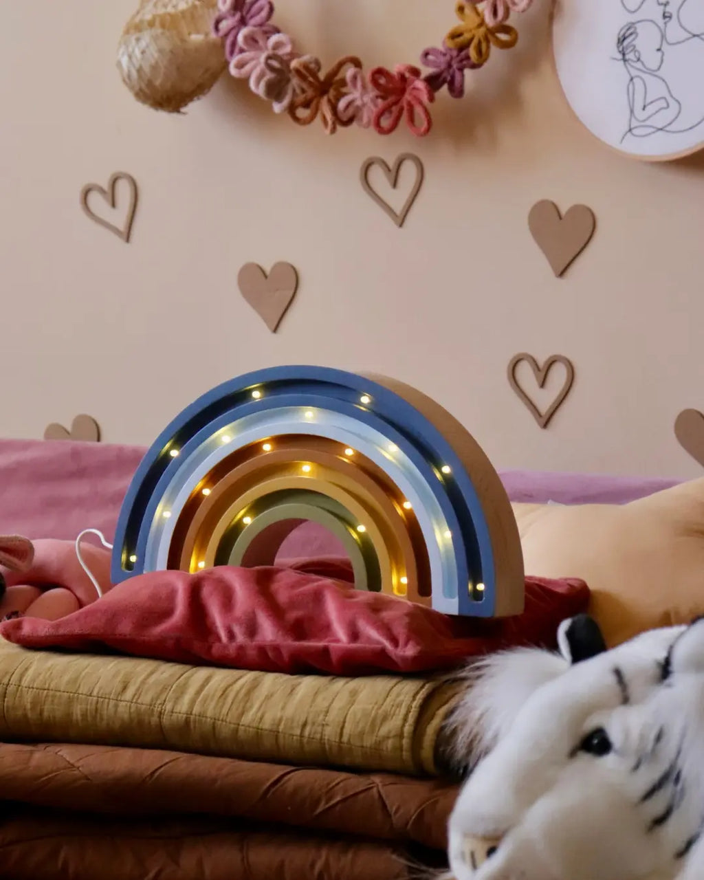 Rainbow | Wooden LED Night Light (Denim)