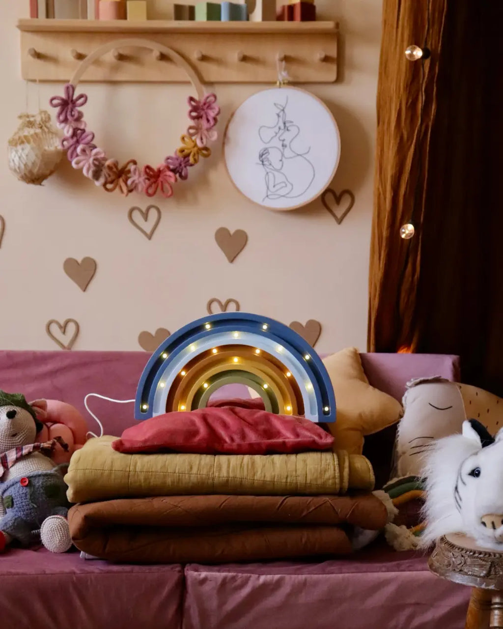 Rainbow | Wooden LED Night Light (Denim)