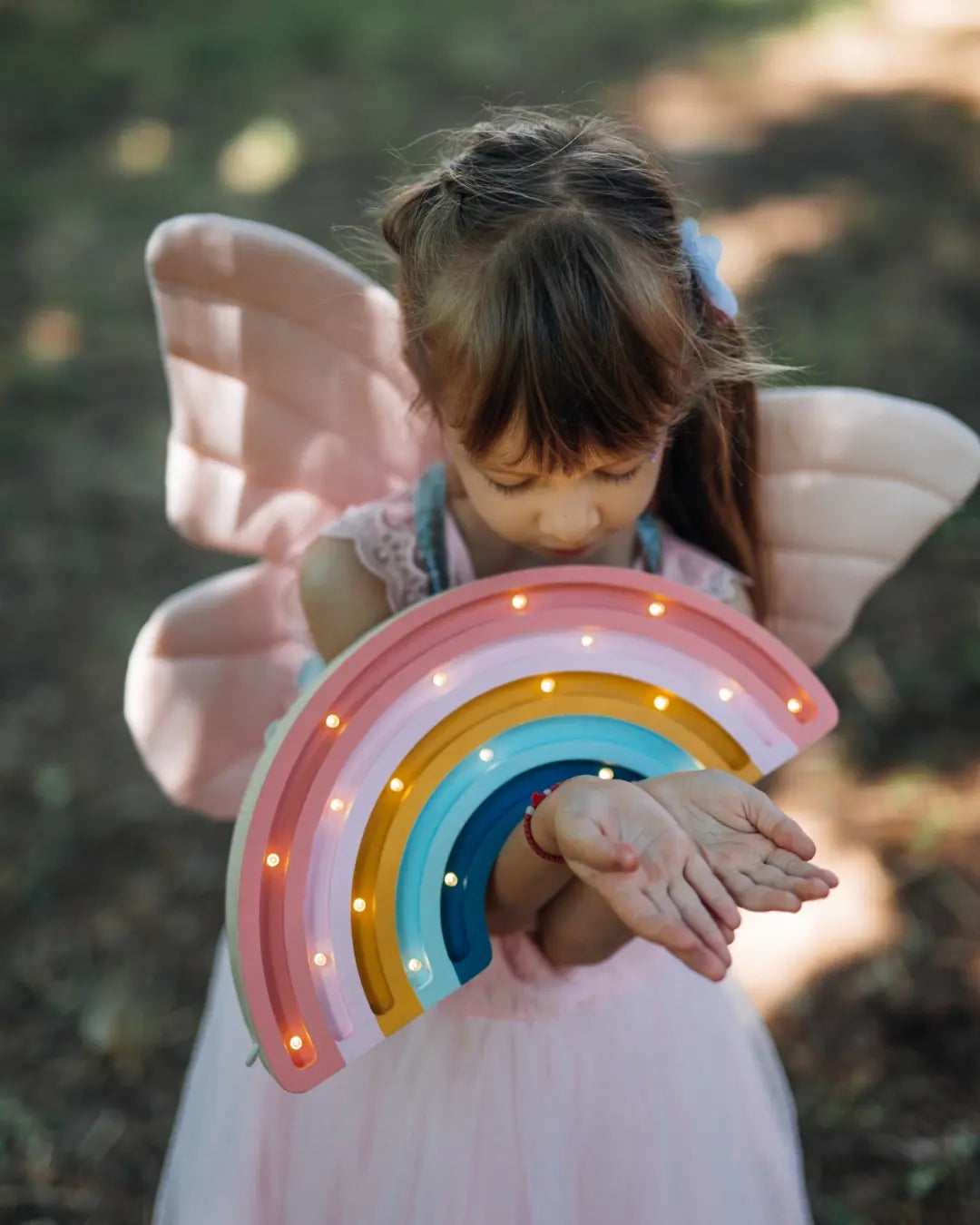 Rainbow | Wooden LED Night Light (Pink)