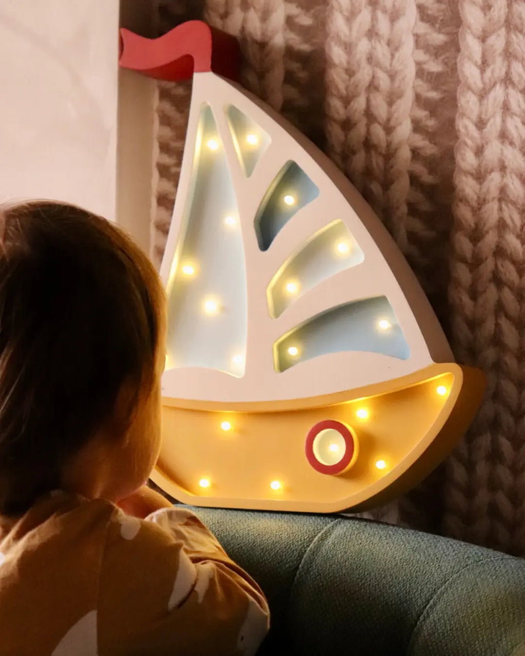 Sailboat | Wooden LED Night Light (Yellow)