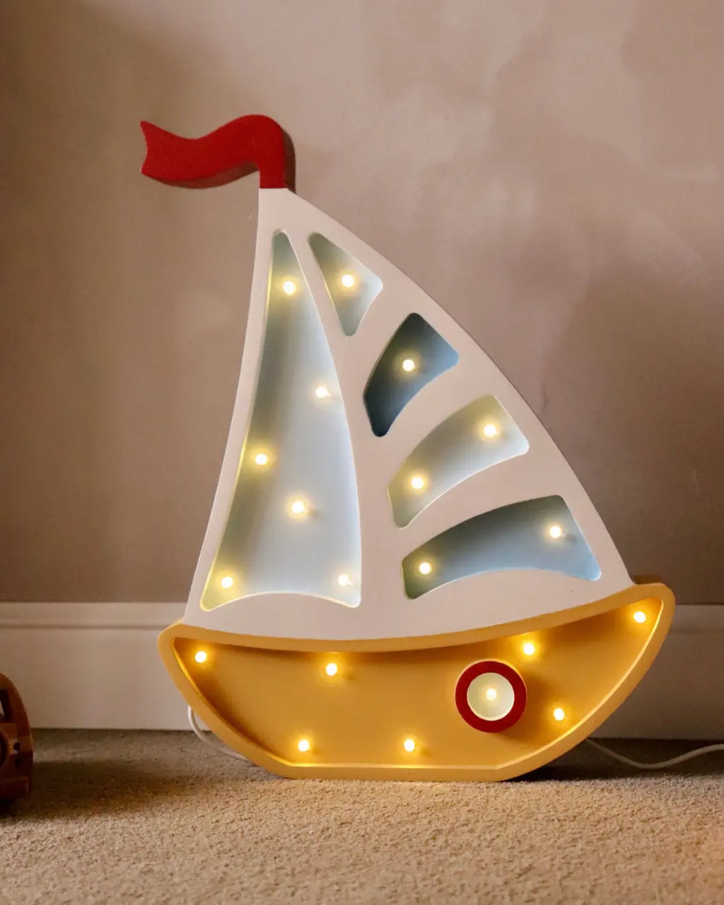 Sailboat | Wooden LED Night Light (Yellow)