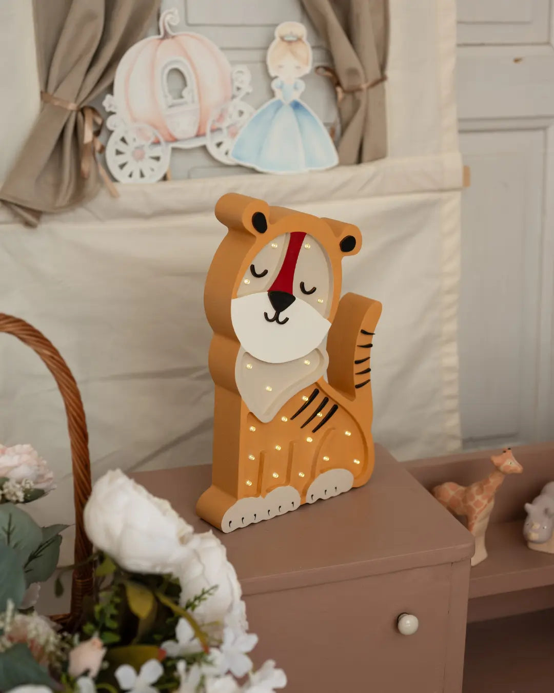 Tiger | Wooden LED Night Light for Kids