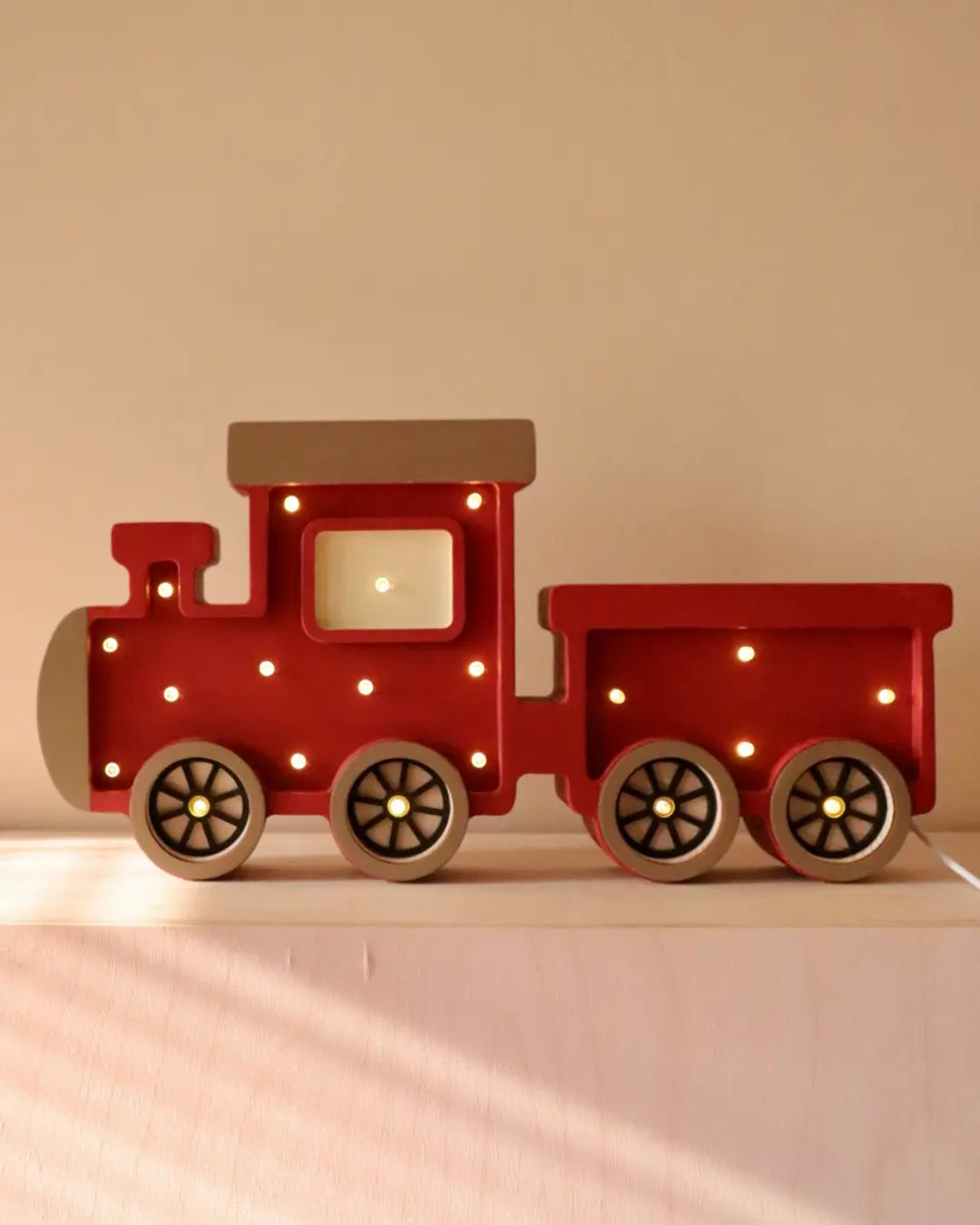 Train| Wooden LED Night Light (Red)