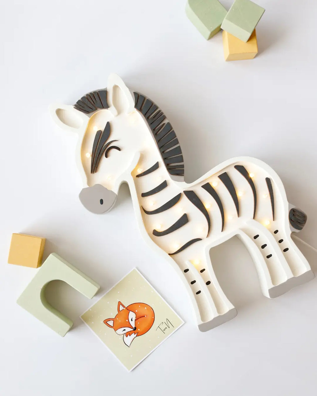 Zebra | Wooden LED Night Light for Kids