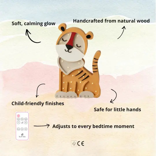 Tiger | Wooden LED Night Light for Kids