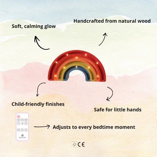 Rainbow | Mini Wooden Night Light for Kids (Classic)