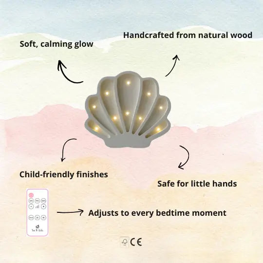 Shell | Mini Wooden Night Light for Kids