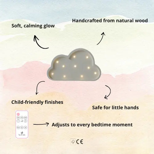 Cloud | Mini Wooden Night Light for Kids