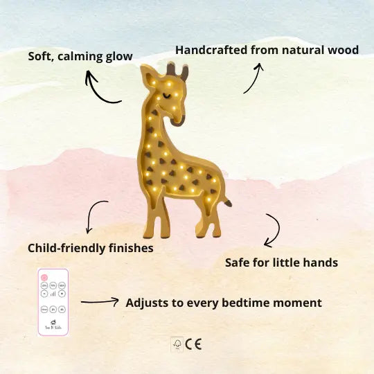 Giraffe | Wooden LED Night Light (Yellow)