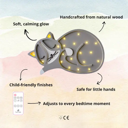 Cat | Wooden LED Night Light