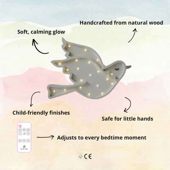 Dove | Wooden LED Night Light (White)