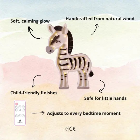 Zebra | Wooden LED Night Light for Kids