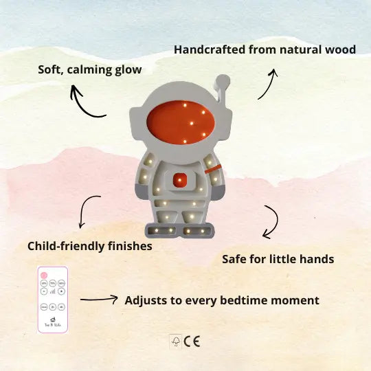 Astronaut | Wooden LED Night Light (Grey)
