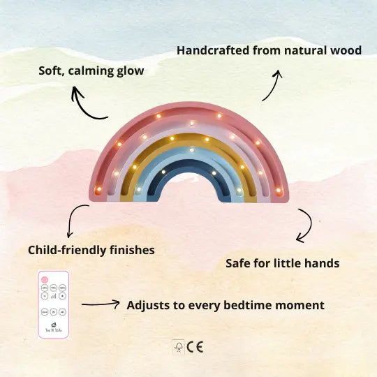 Rainbow | Wooden LED Night Light (Pink)