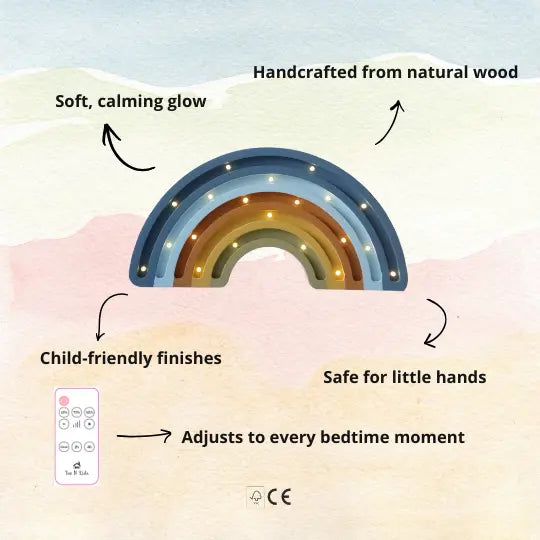 Rainbow | Wooden LED Night Light (Denim)