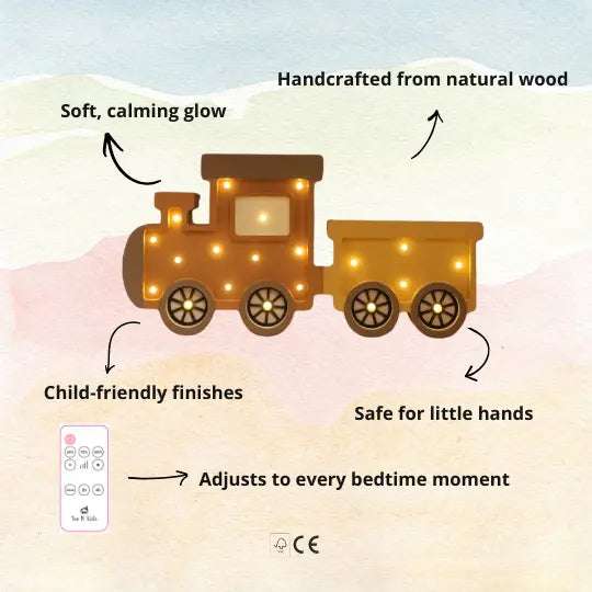 Train| Wooden LED Night Light (Yellow)