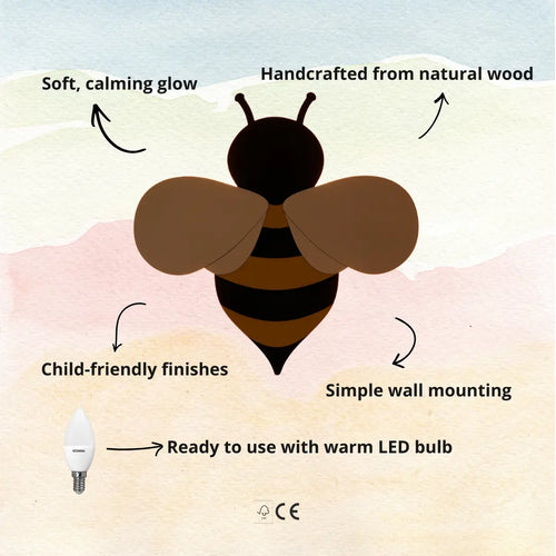 Bee | Wooden Wall Lamp for Kids’ Room