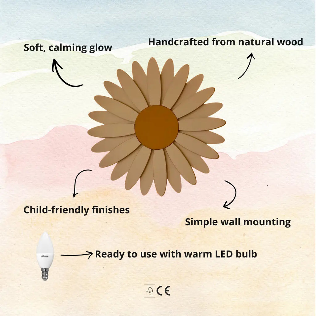 Daisy | Wooden Wall Lamp for Kids’ Room