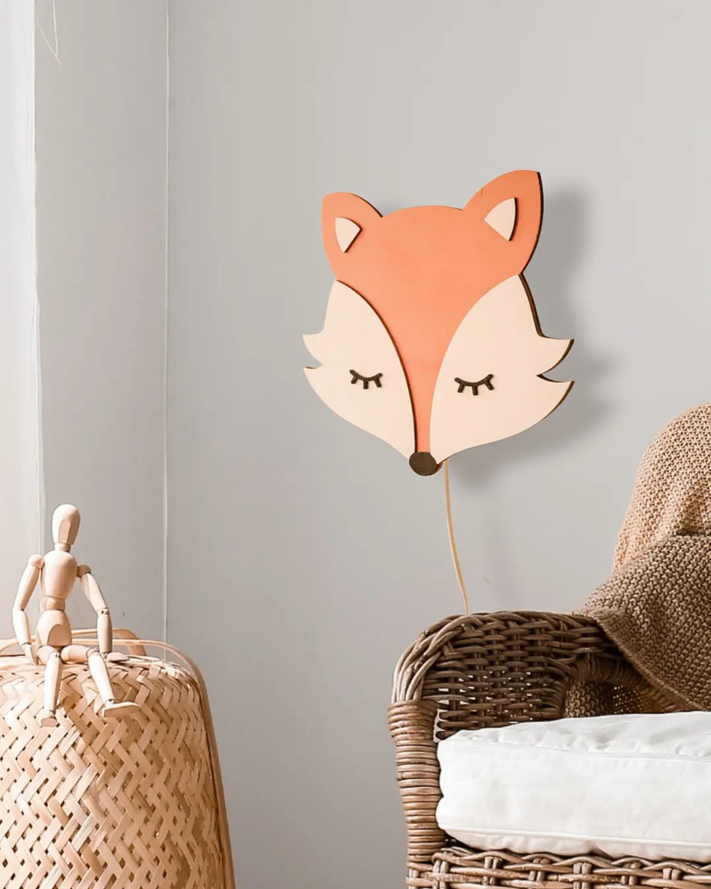 Fox | Wooden Wall Lamp for Kids’ Room