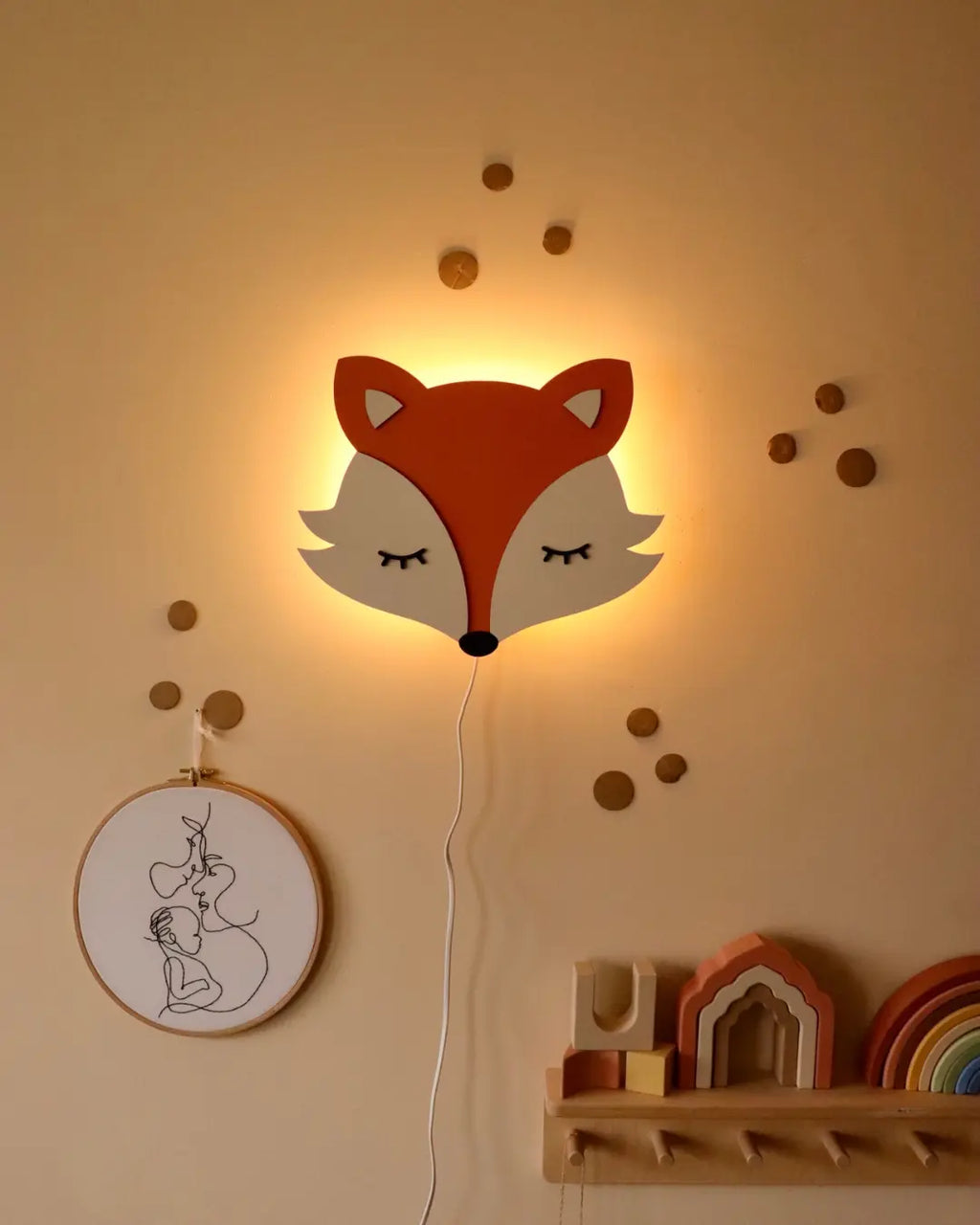 Fox | Wooden Wall Lamp for Kids’ Room