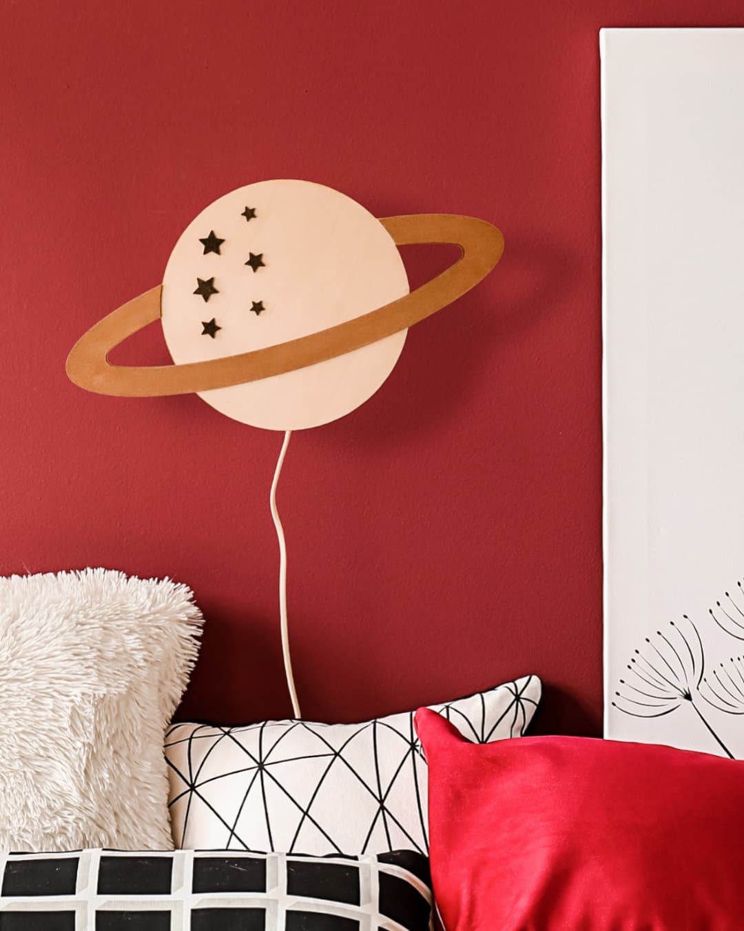 Saturn | Wooden Wall Lamp for Kids’ Room
