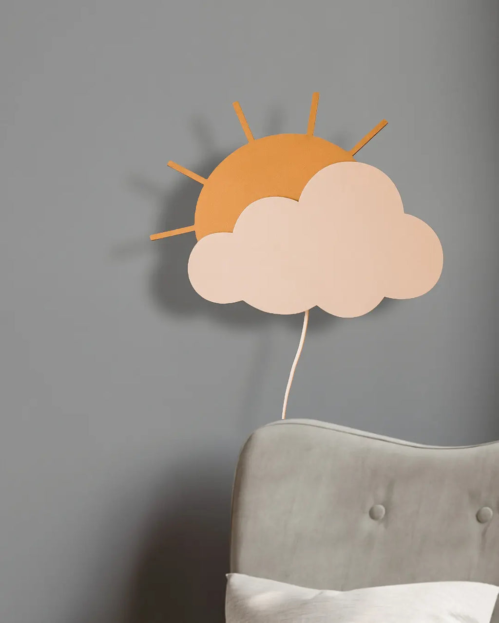 Sunny Cloud | Wooden Wall Lamp for Kids’ Room