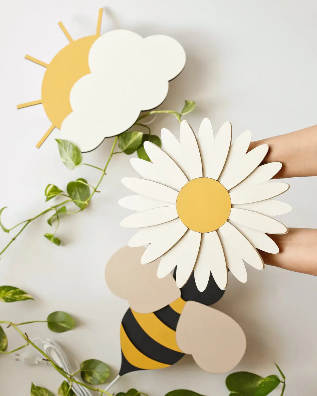 Sunny Cloud | Wooden Wall Lamp for Kids’ Room